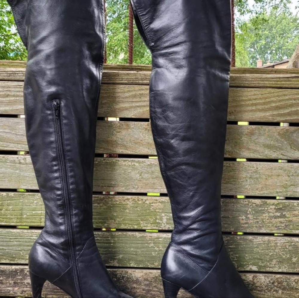 Amanda Smith hook leather over the knee boot
